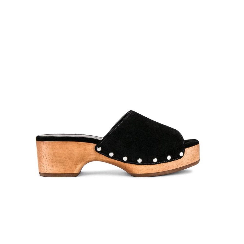 NEW Rag & Bone Mara Studded Clog Slides in Black Suede sz 39